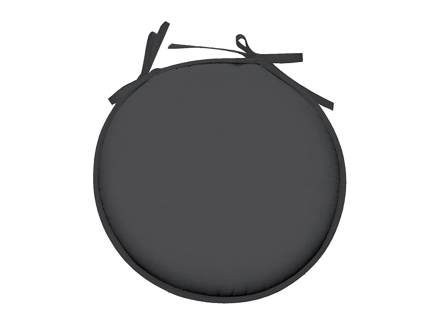 Galette de chaise anthracite ronde en polyester