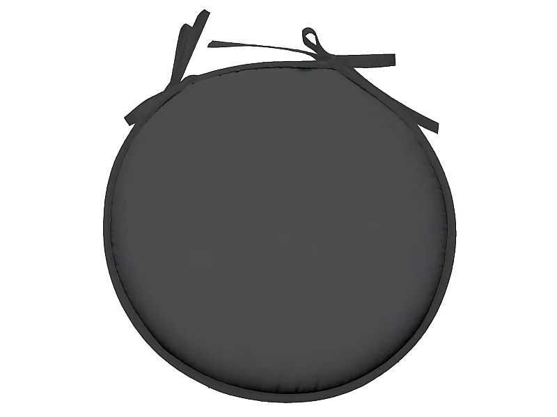 Galette de chaise anthracite ronde en polyester