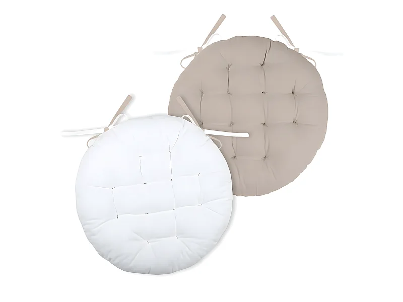 Rundes und bicolores Stuhlkissen Ø 38 x 38 cm