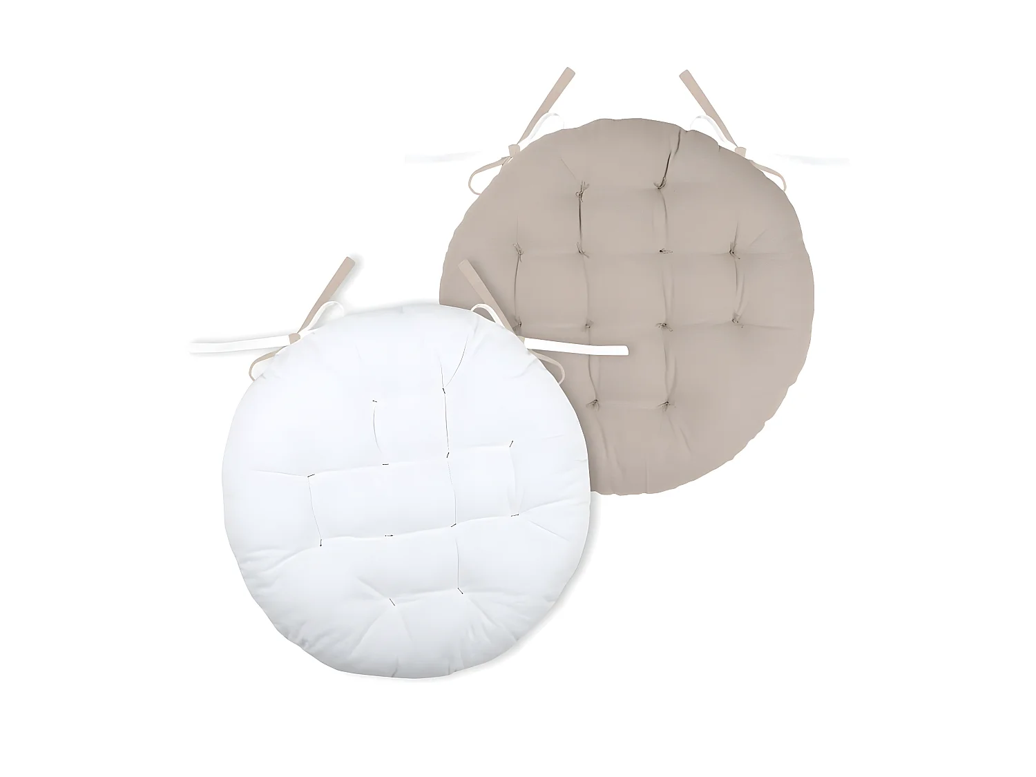 Rundes und bicolores Stuhlkissen Ø 38 x 38 cm