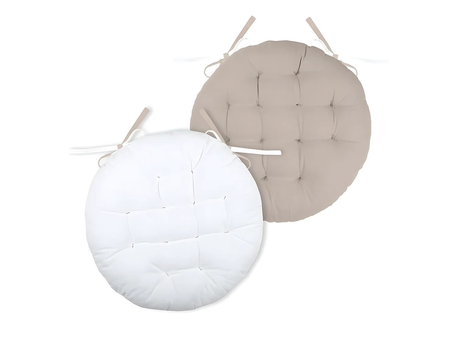 Cojín de silla redondo y bicolor Ø 38 x 38 cm