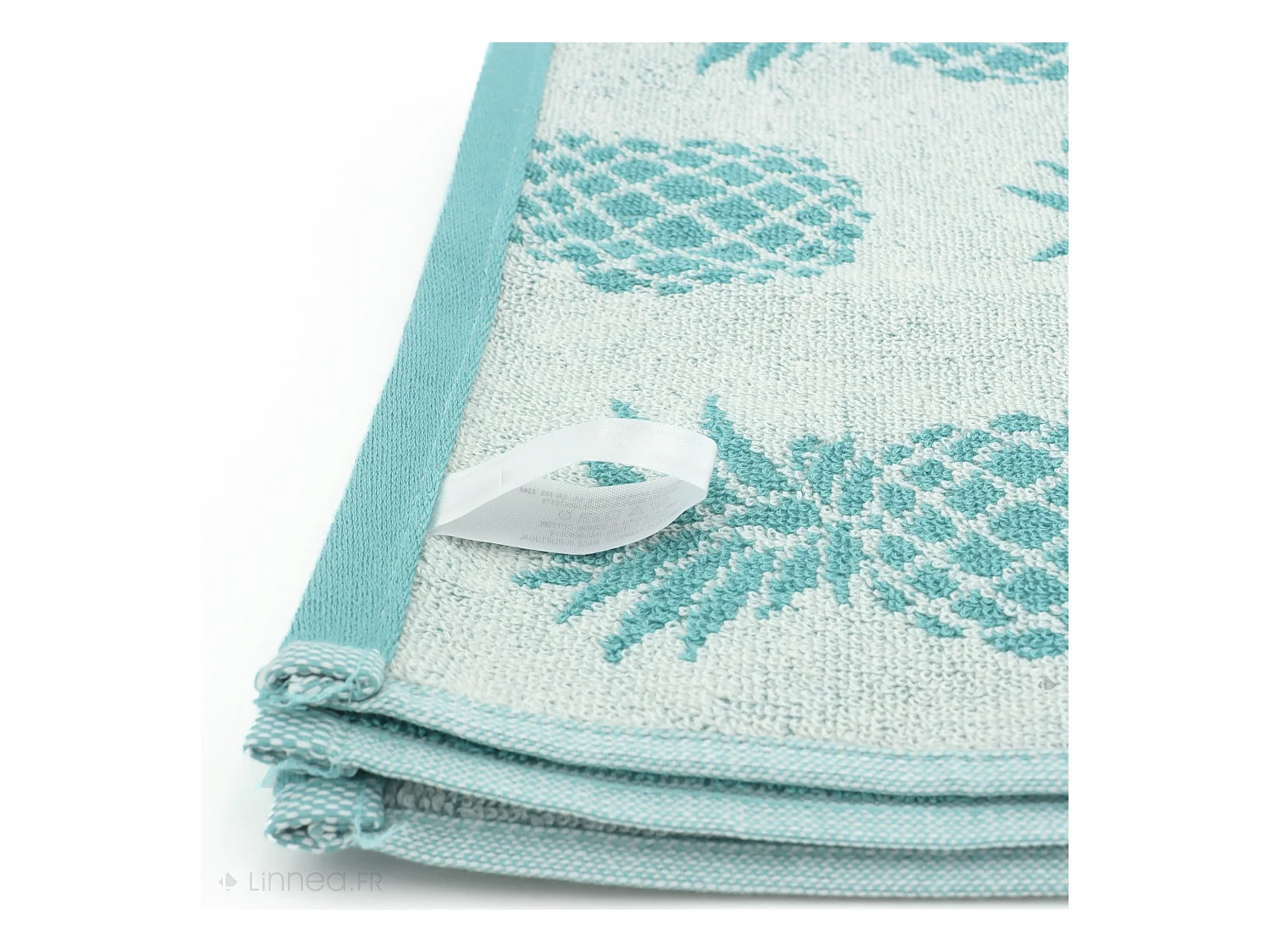 Lot de 2 torchons de cuisine éponge 50x50 cm coton PINEAPPLE bleu