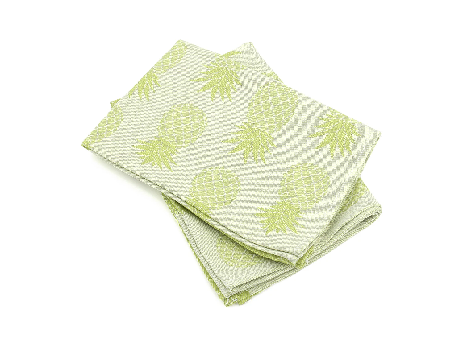 Lot de 2 torchons de cuisine toile 50x70 cm coton PINEAPPLE vert