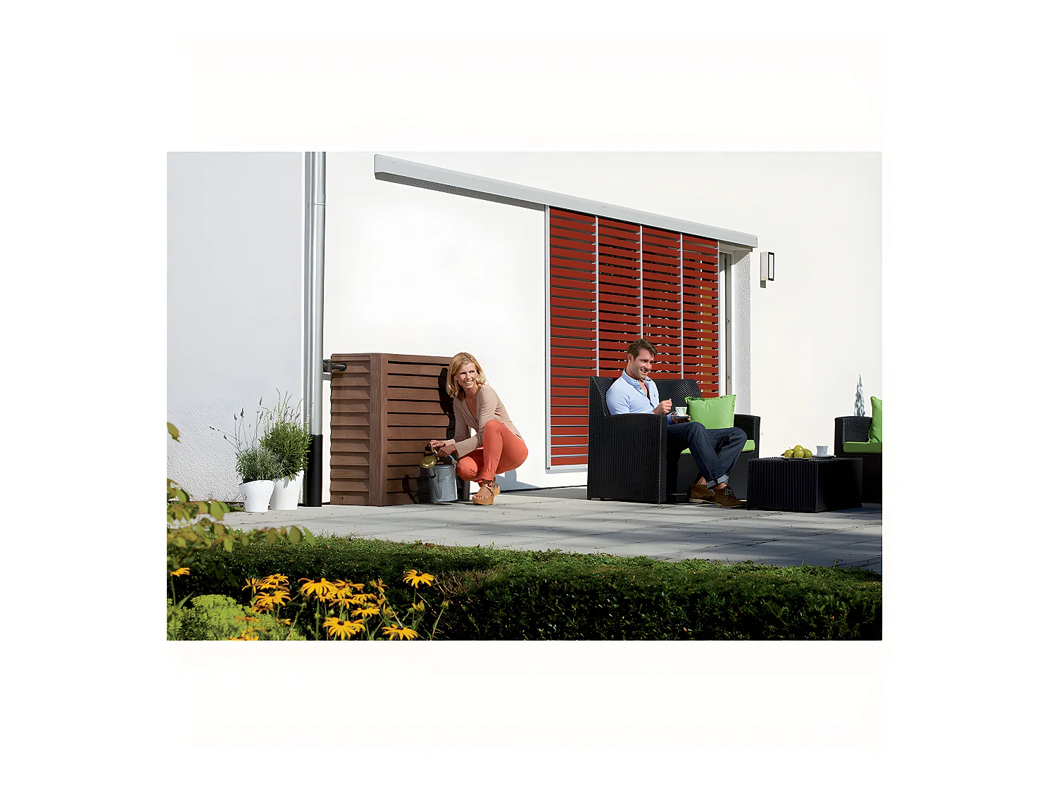 Récupérateur D'eau Aérien Apparence Bois Woody 350l