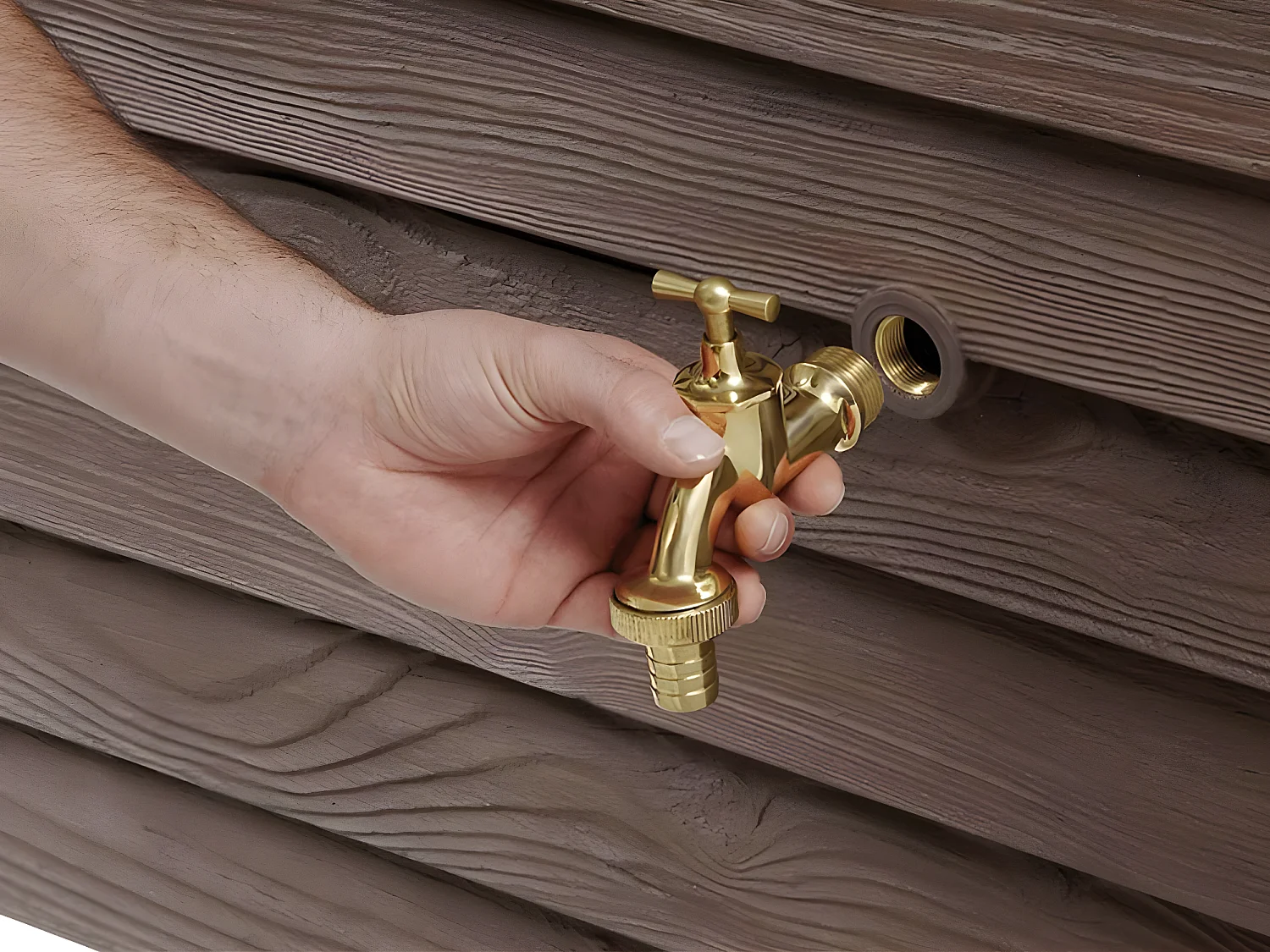 Récupérateur D'eau Aérien Apparence Bois Woody 350l