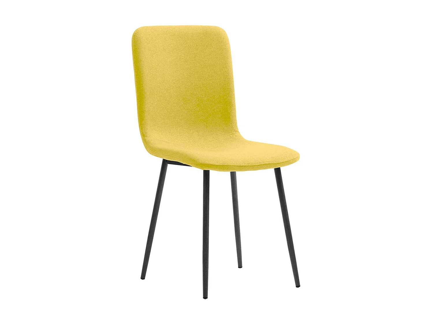 HANOI - Ensemble Table Rectangle 120 Effet Bois + 4 Chaises Jaunes