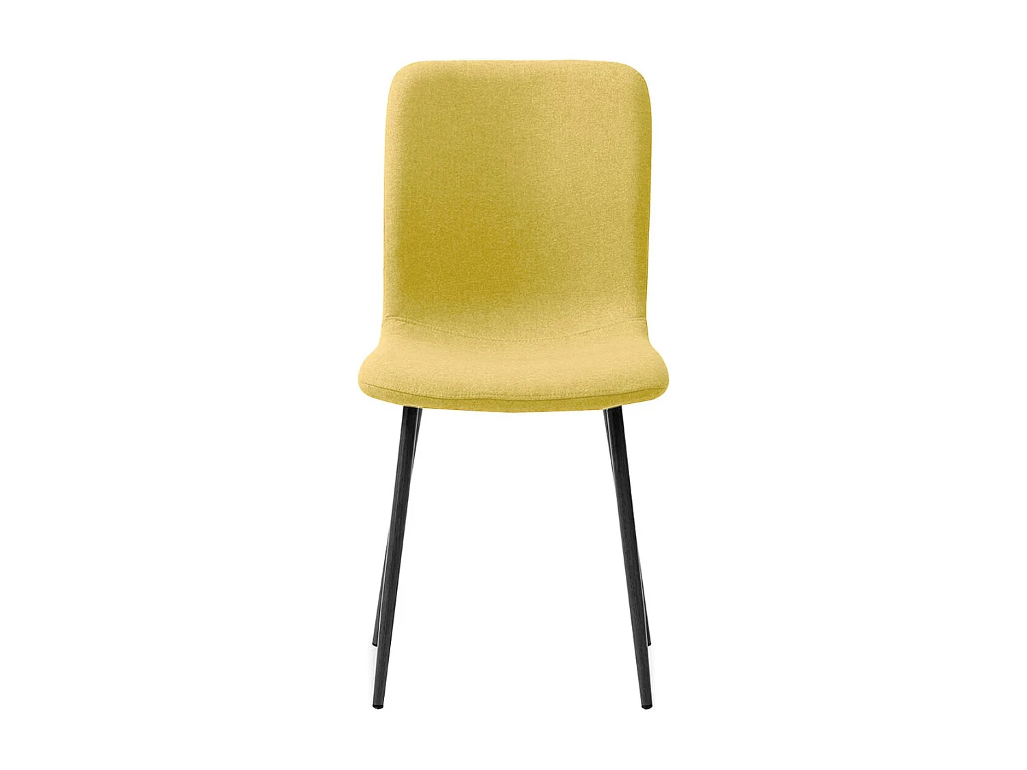 HANOI - Ensemble Table Rectangle 120 Effet Bois + 4 Chaises Jaunes