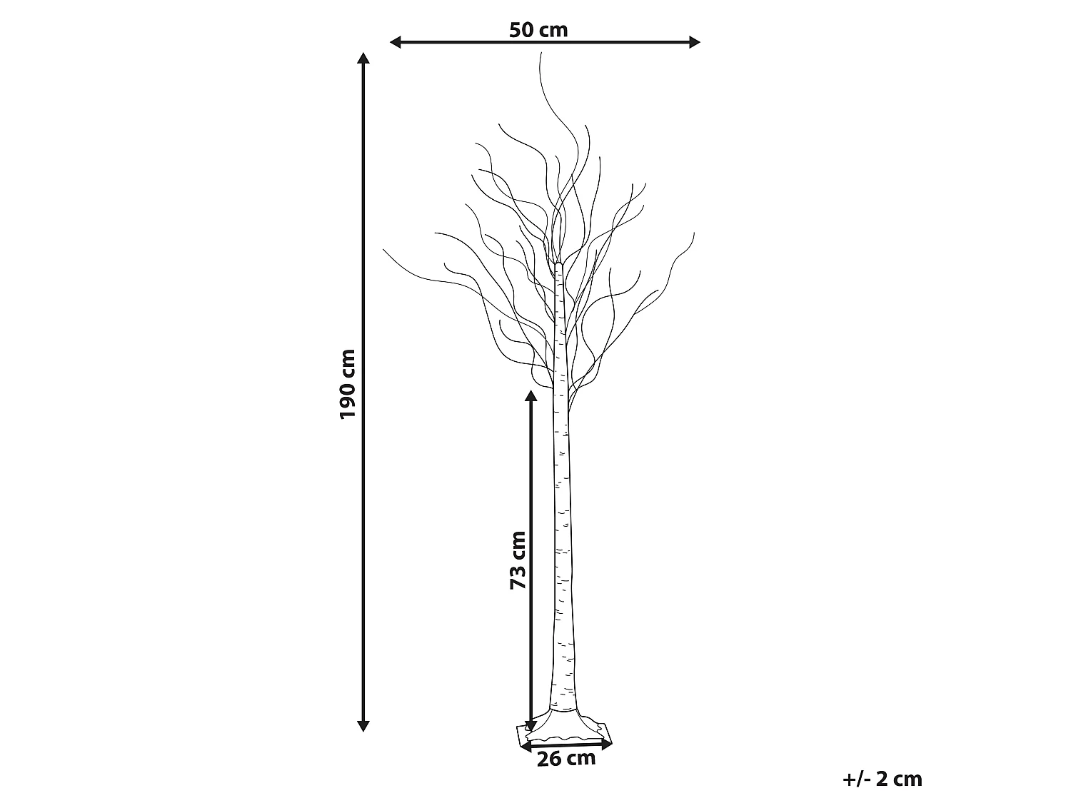 Dekoracja ogrodowa LED choinka 190 cm biała LAPPI