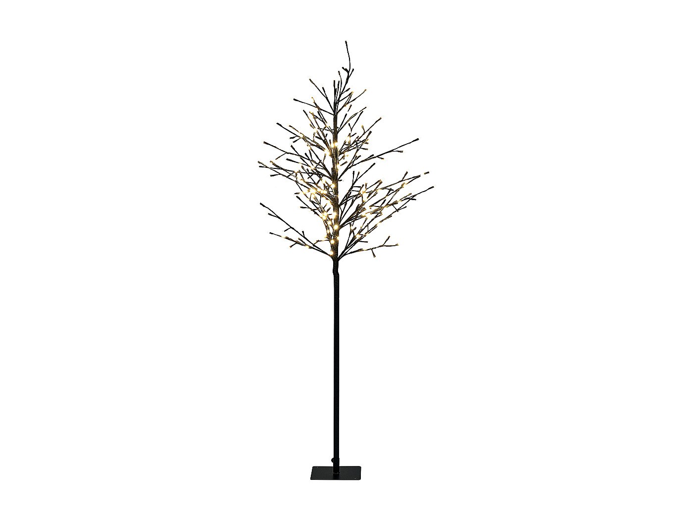 Albero di Natale LED in metallo nero 150 cm per interni ed esterni Ikola
