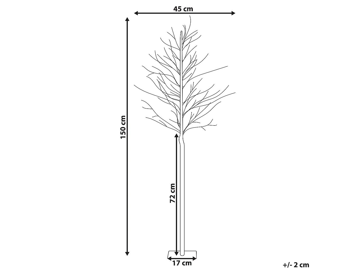 Árvore decorativa de Natal com LED preta 150 cm IKOLA