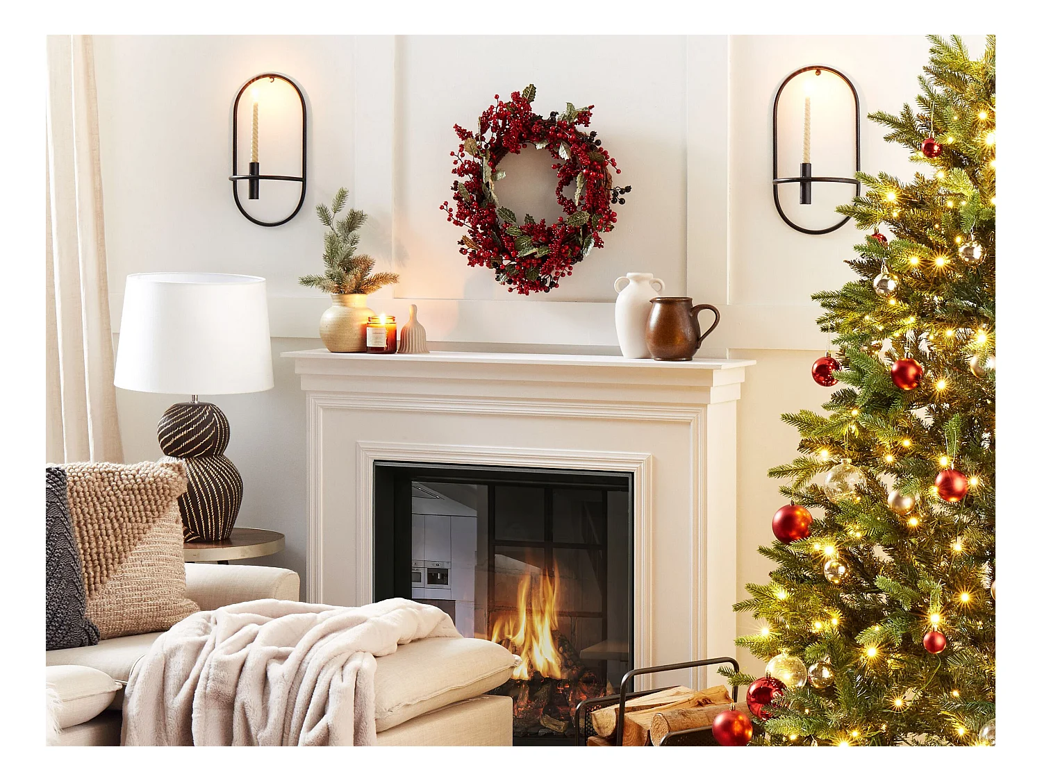 Couronne de Noël PUROL Rouge 40 cm