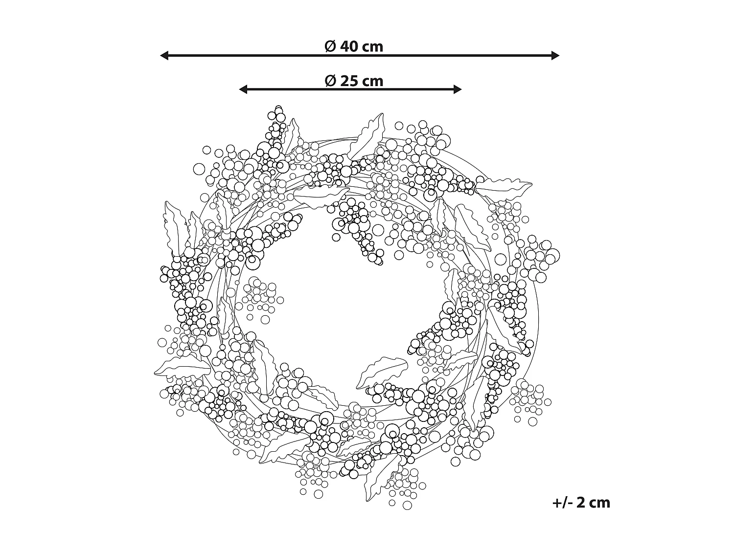 Couronne de Noël PUROL Rouge 40 cm
