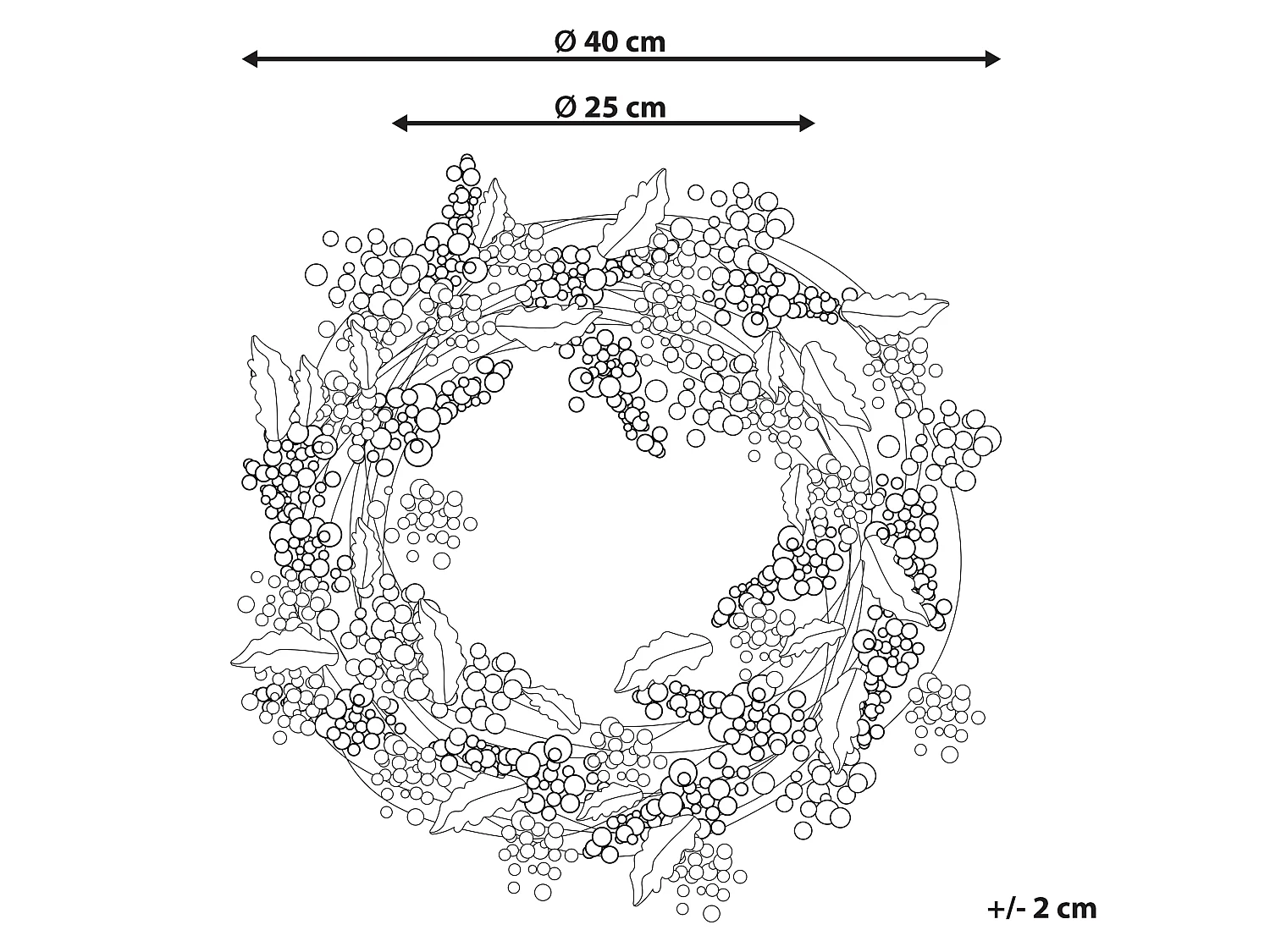 Dekoracyjny wieniec świąteczny ⌀ 40 cm czerwony PUROL