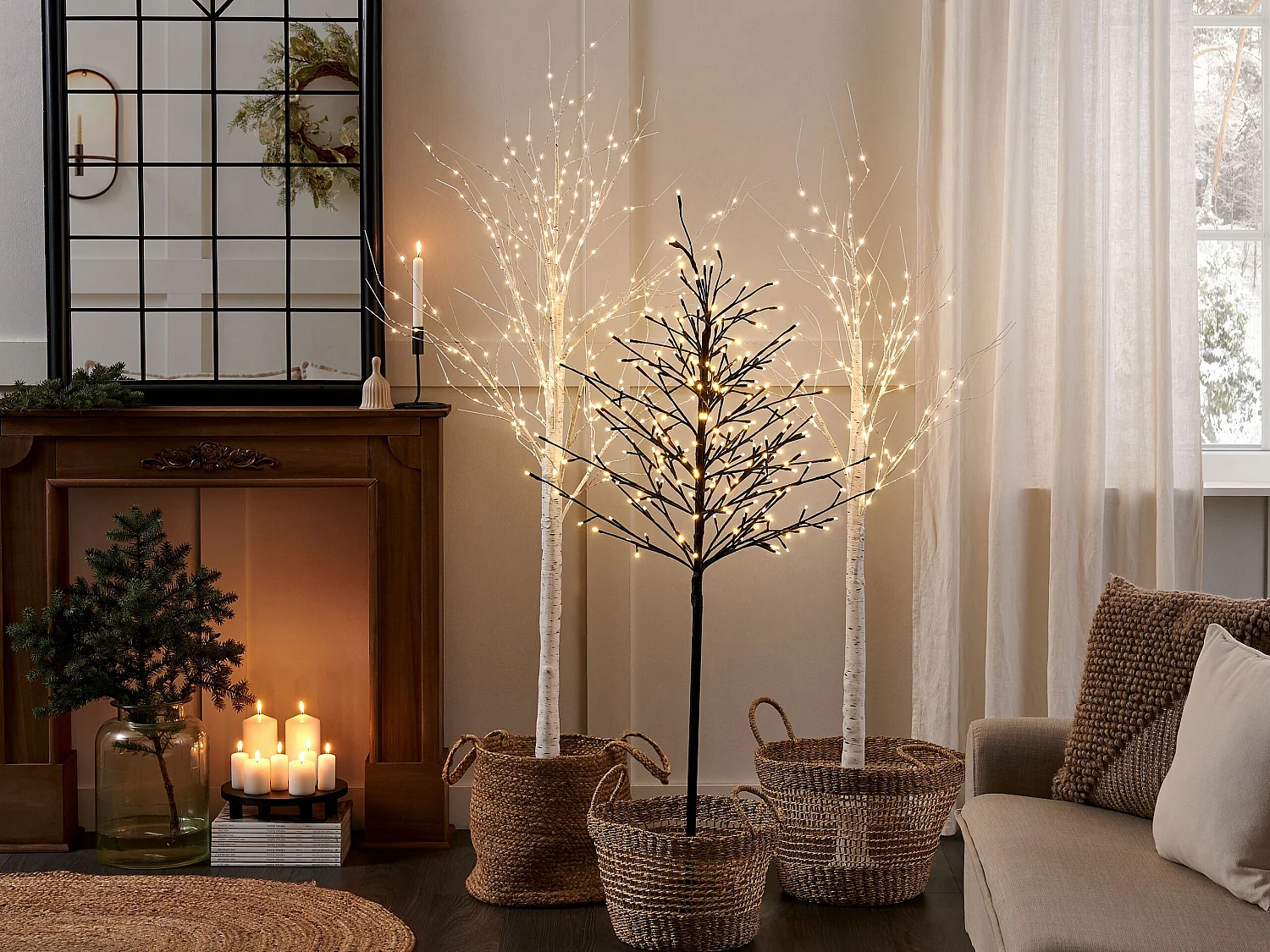 Décoration extérieure LED LAPPI Arbre de Noël 160 cm Blanc