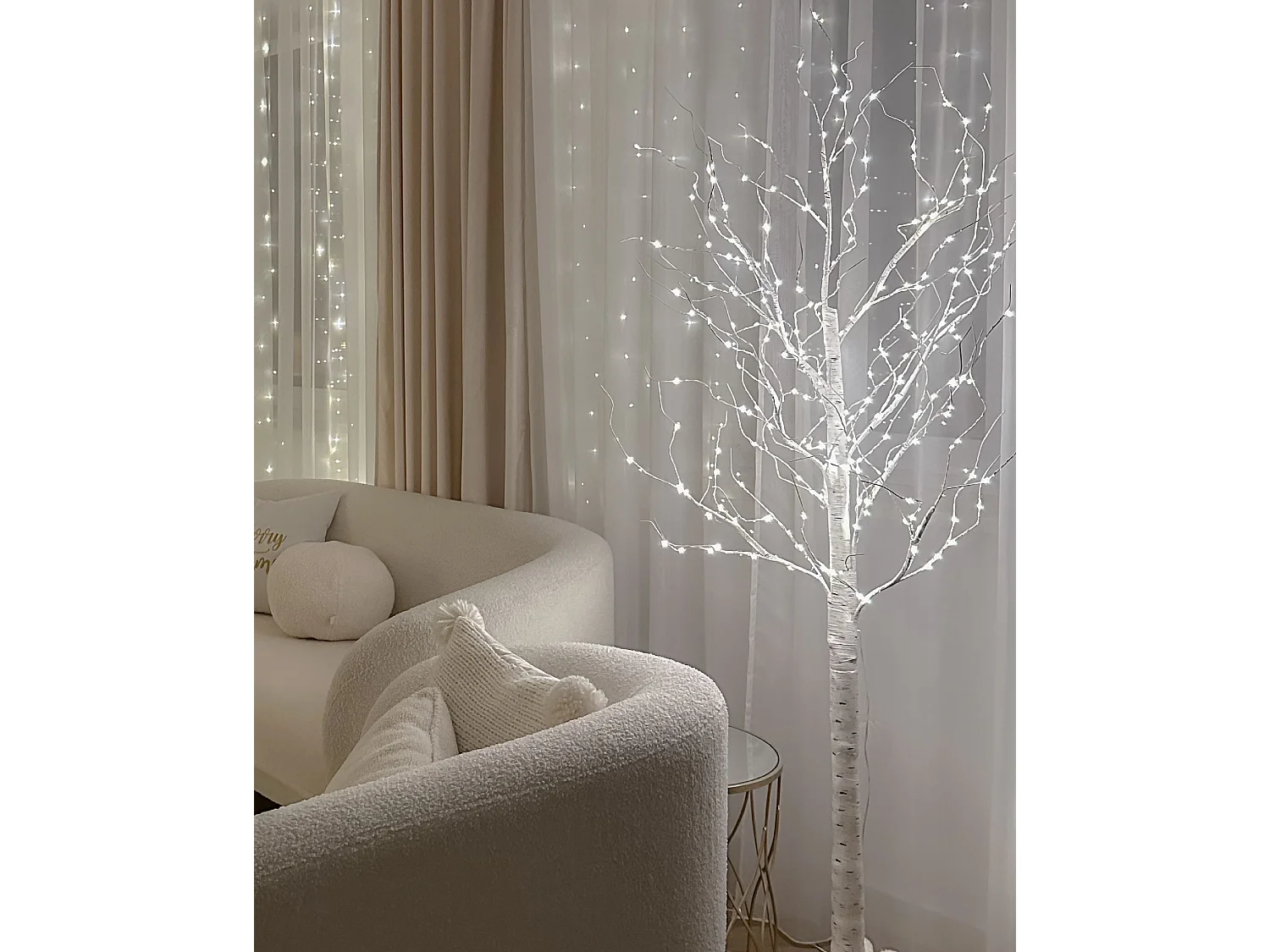 Kerstdecoratie voor buiten LED-verlichting wit 160 cm LAPPI