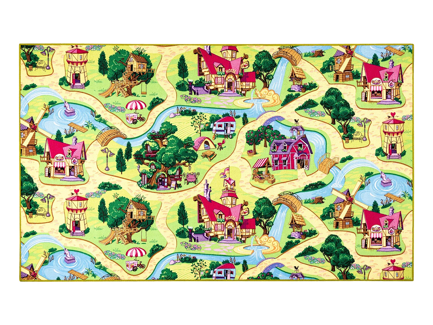 Tappeto kids CANDY TOWN per bambini strade cittadino 200x450 cm
