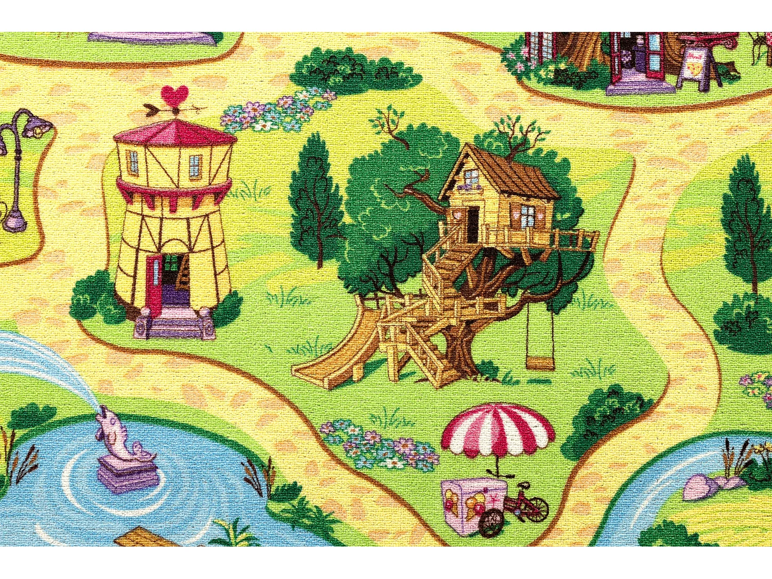 Tappeto kids CANDY TOWN per bambini strade cittadino 200x450 cm