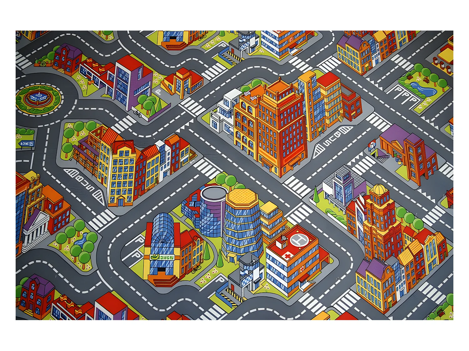 Tappeto kids VIUZZE BIG CITY grigio 300x350 cm