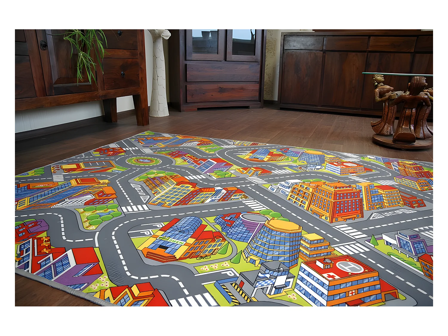 Tappeto kids VIUZZE BIG CITY grigio 300x350 cm