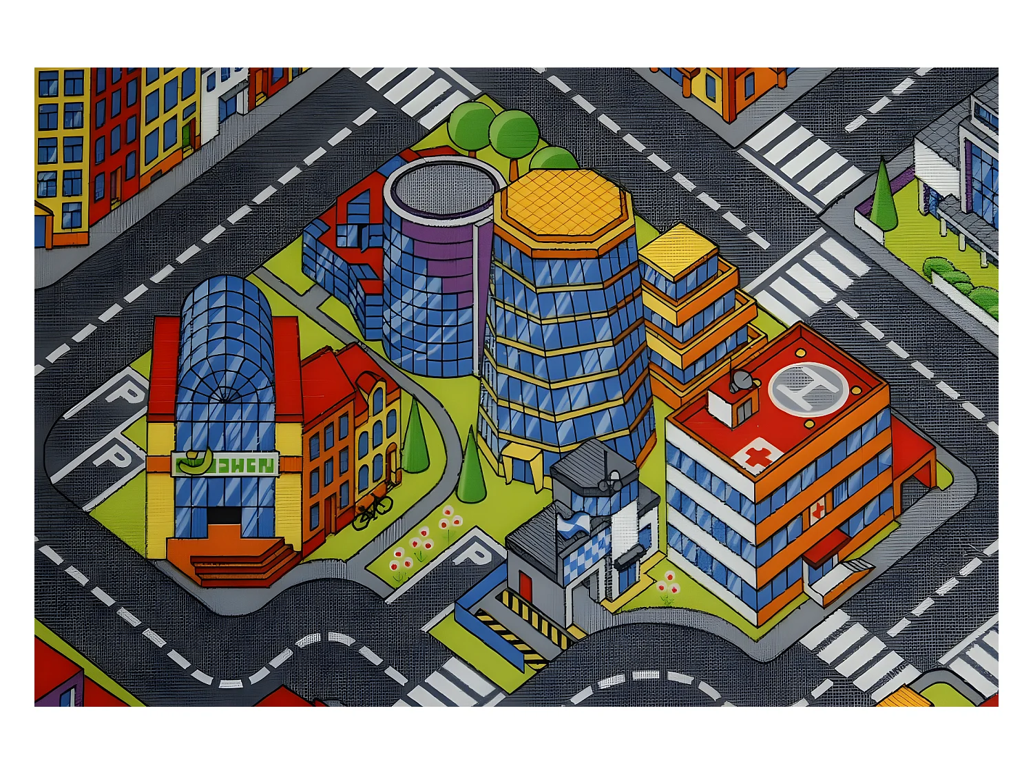 Tappeto kids VIUZZE BIG CITY grigio 300x350 cm