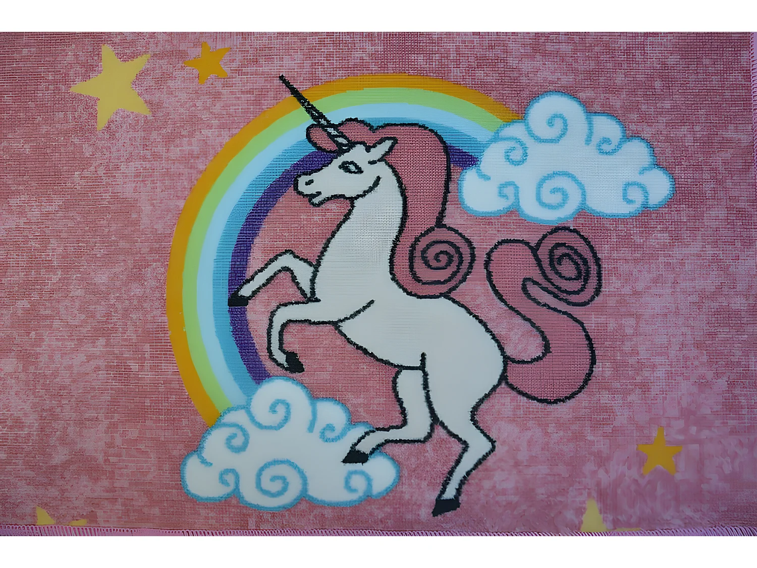 Teppich für Kinder UNICORN rosa 150x350 cm