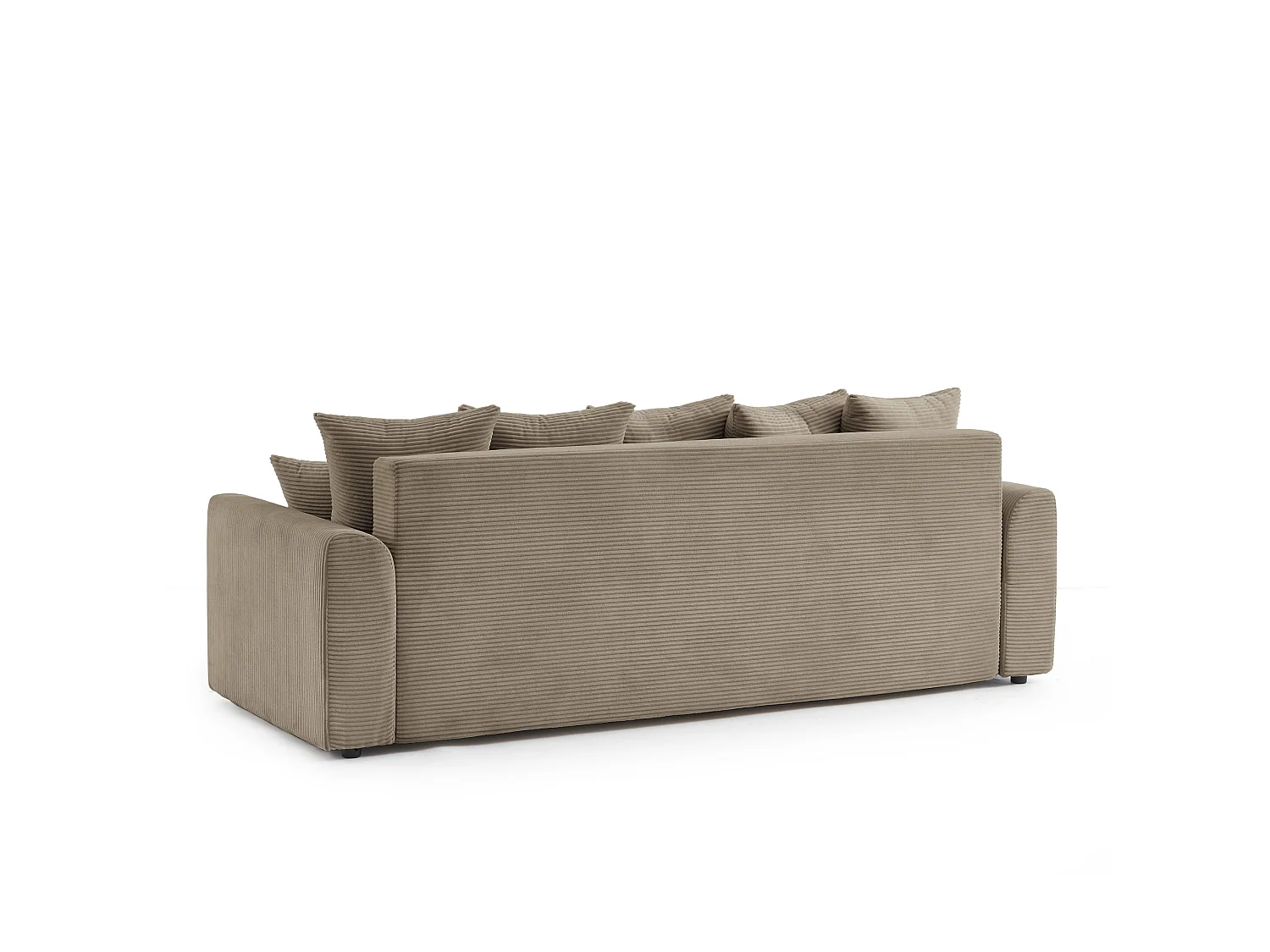 Canapé droit convertible velours 3 places taupe ELVYN