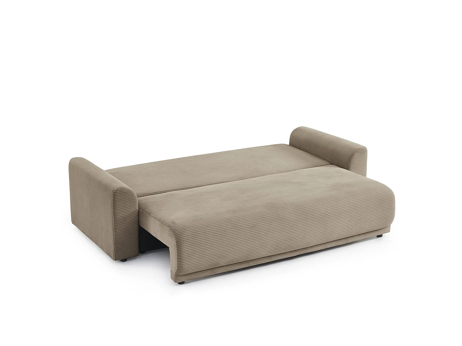Canapé droit convertible velours 3 places taupe ELVYN