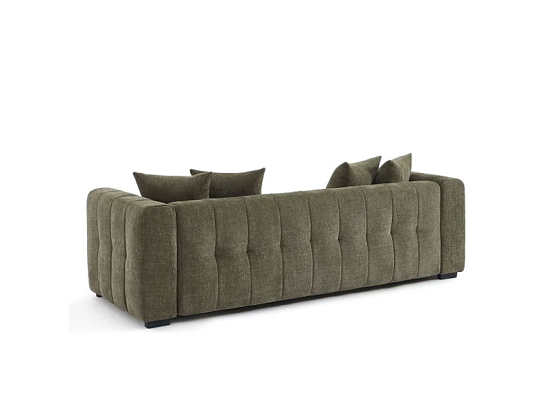 Canapé droit convertible tissu 3 places vert HONFLEUR