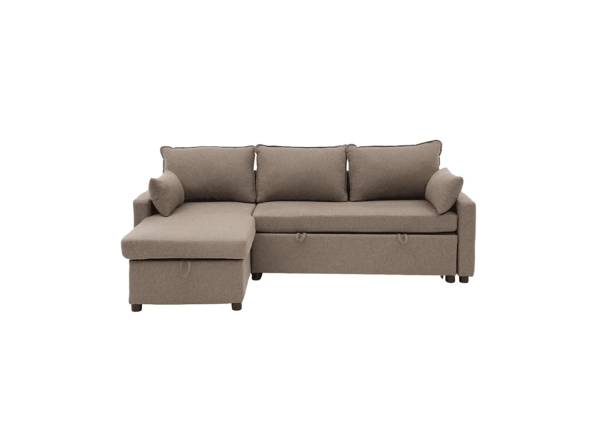 3-zits slaapbank in stof met chaise longue L219 cm - LOUISON