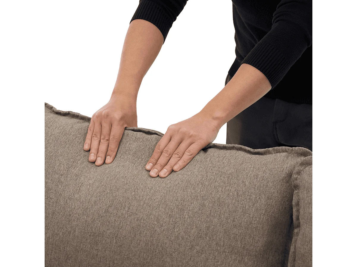 3-zits slaapbank in stof met chaise longue L219 cm - LOUISON