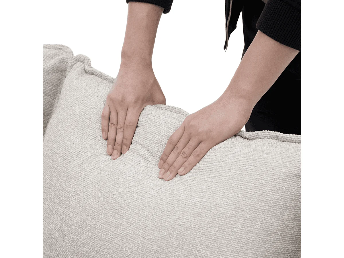 3-zits slaapbank in stof met chaise longue L219 cm - LOUISON