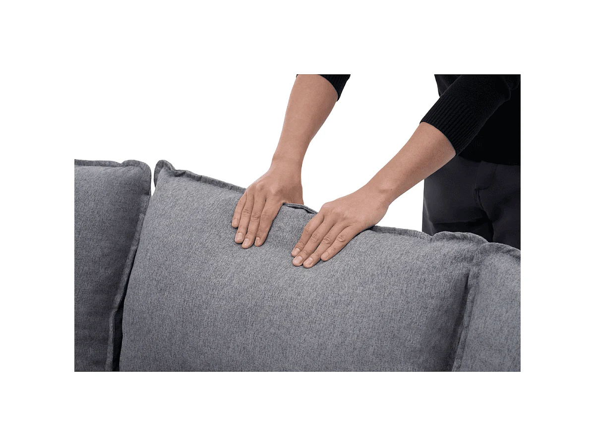 3-zits slaapbank in stof met chaise longue L219 cm - LOUISON