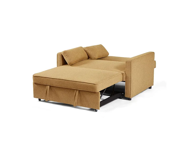 Canapé droit convertible tissu 2 places jaune ALIZE