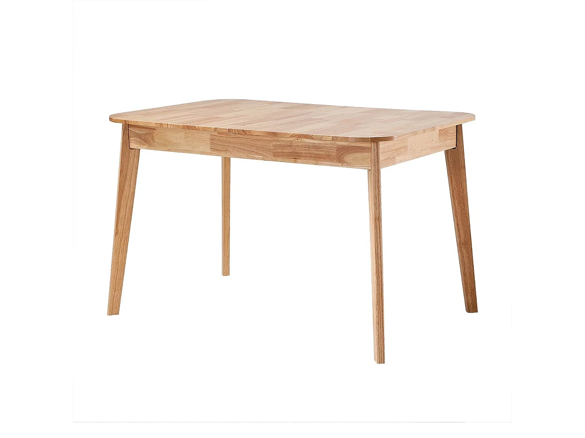 Table à manger extensible de 120 à 160 cm en bois massif - SOLINE