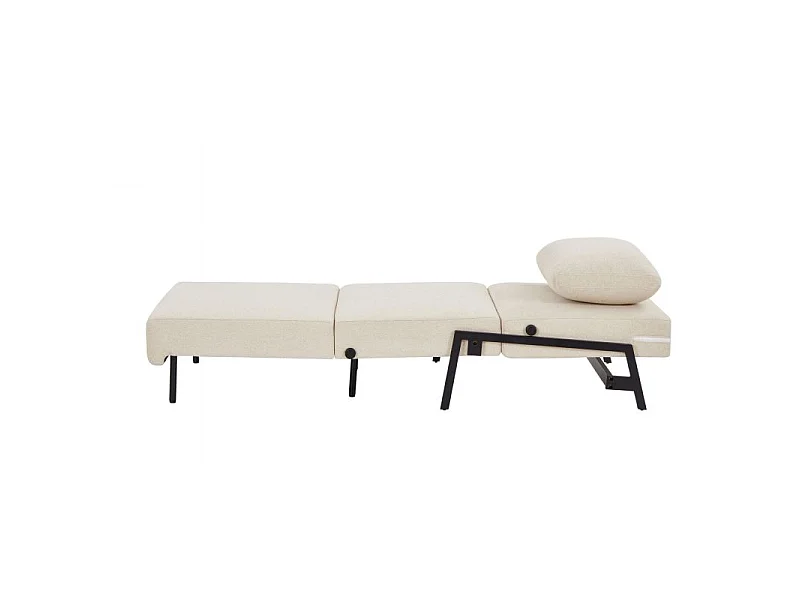 Fauteuil convertible tissu 1 place beige OLERON