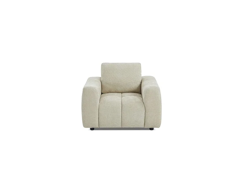 Fauteuil fixe tissu chenille 1 place taupe SENLIS