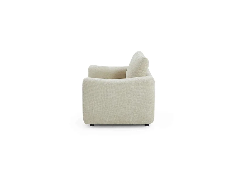 Fauteuil fixe tissu chenille 1 place taupe SENLIS