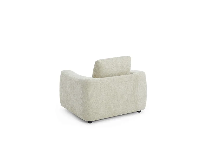 Fauteuil fixe tissu chenille 1 place taupe SENLIS
