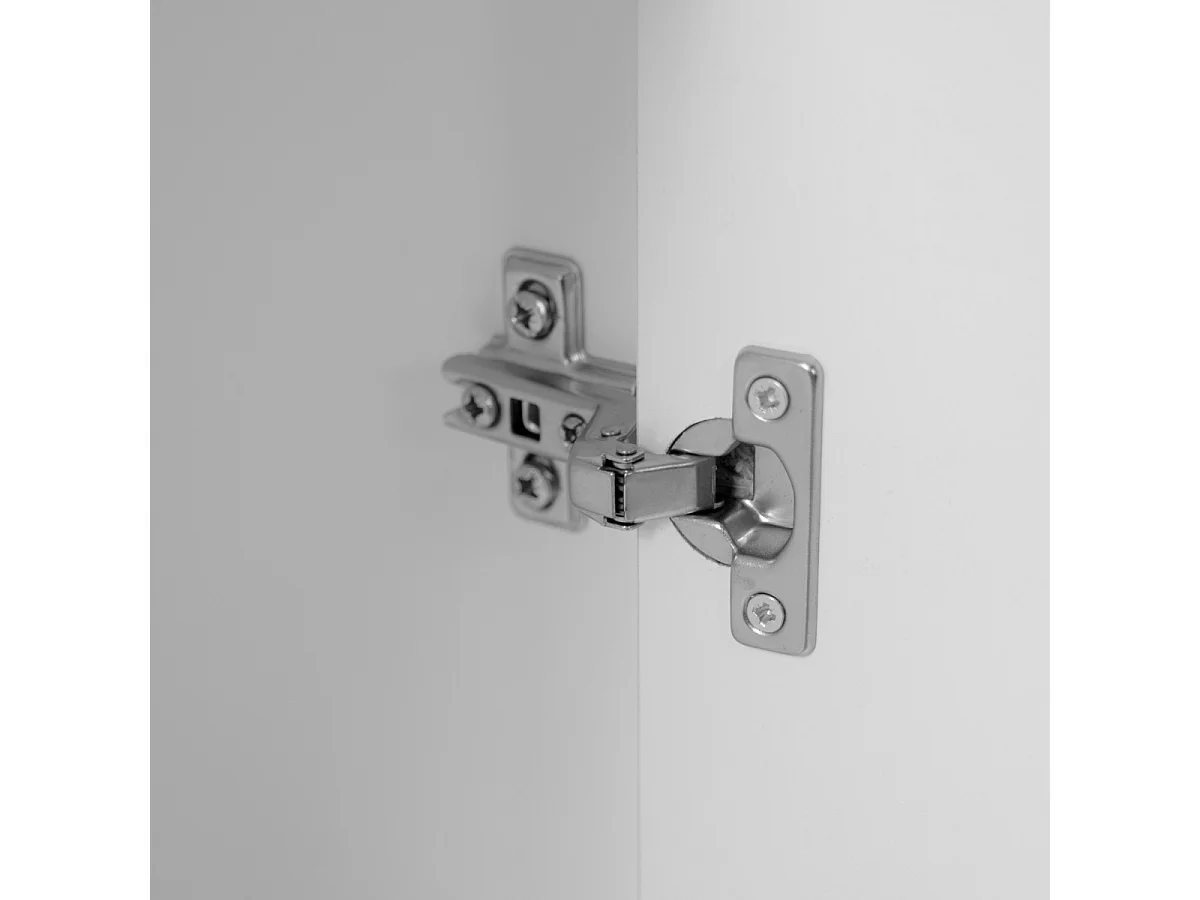 Komoda KLINT 4-drzwiowa z 3 szufladami w wykończeniu białym i dębowym, szerokość 190 cm
