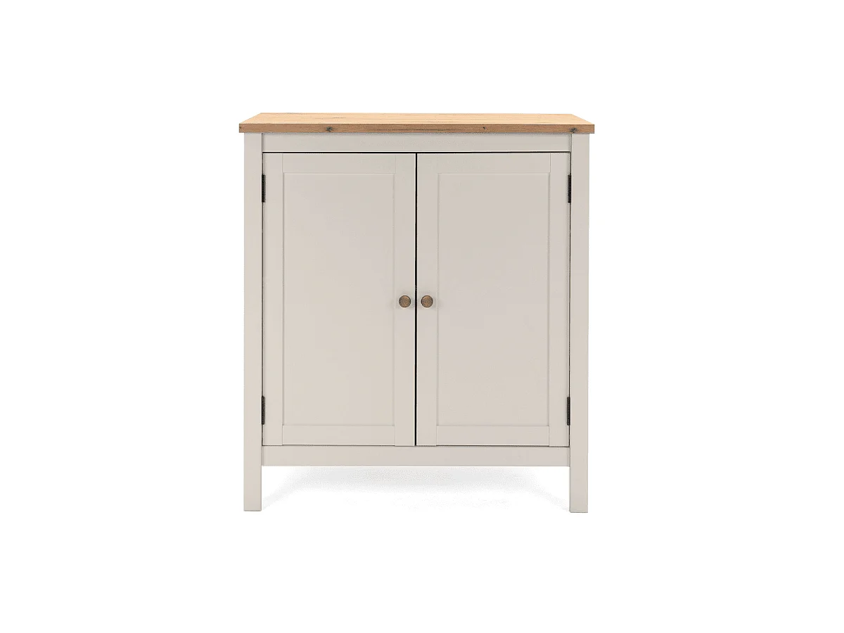 Credenza piccola a 2 ante, effetto cashmere e rovere L80 cm - LUND