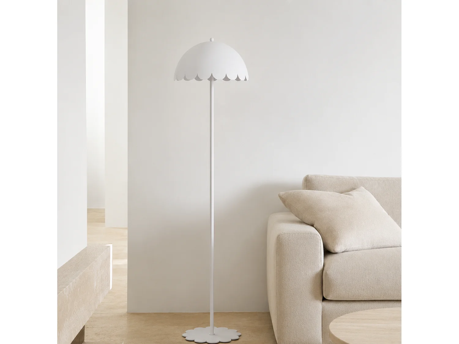Lampada da terra in metallo bianco H142 cm - Flow
