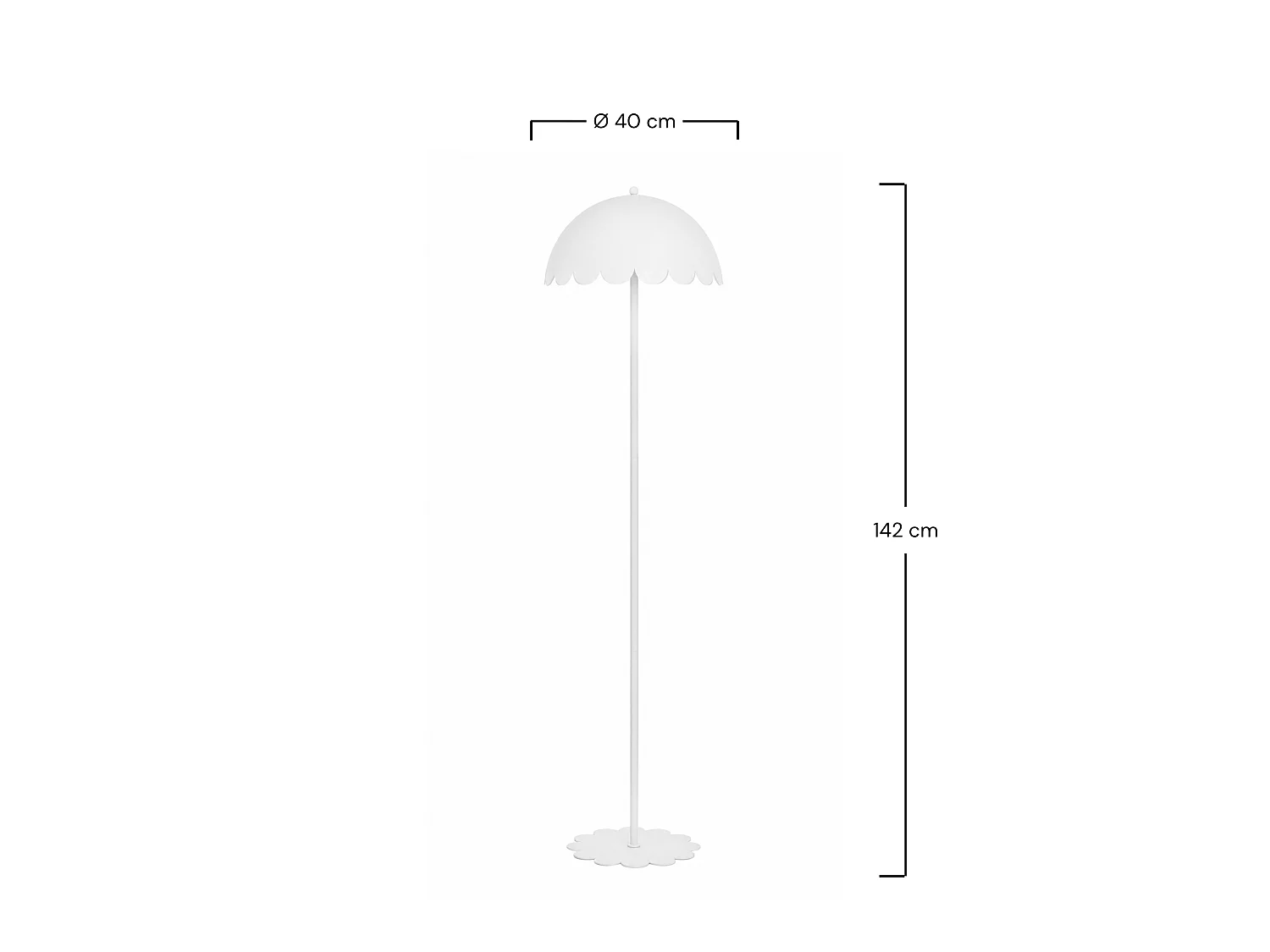 Lampada da terra in metallo bianco H142 cm - Flow