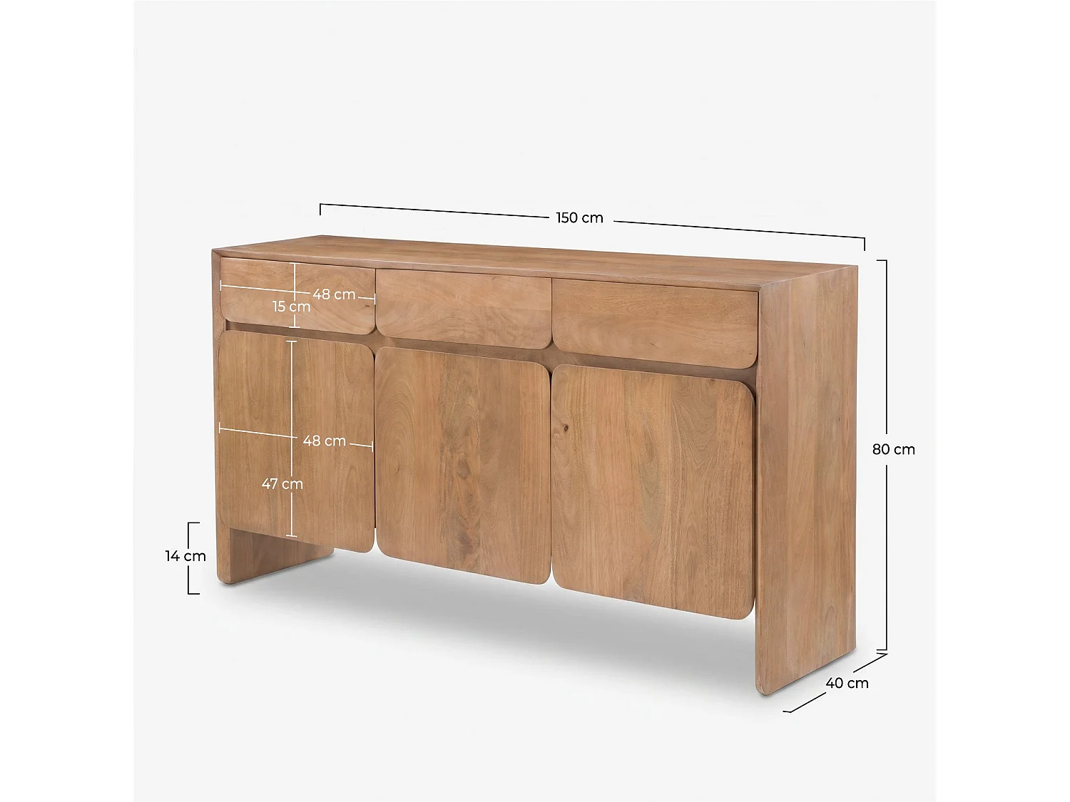 Credenza in legno di mango marrone chiaro - Achille
