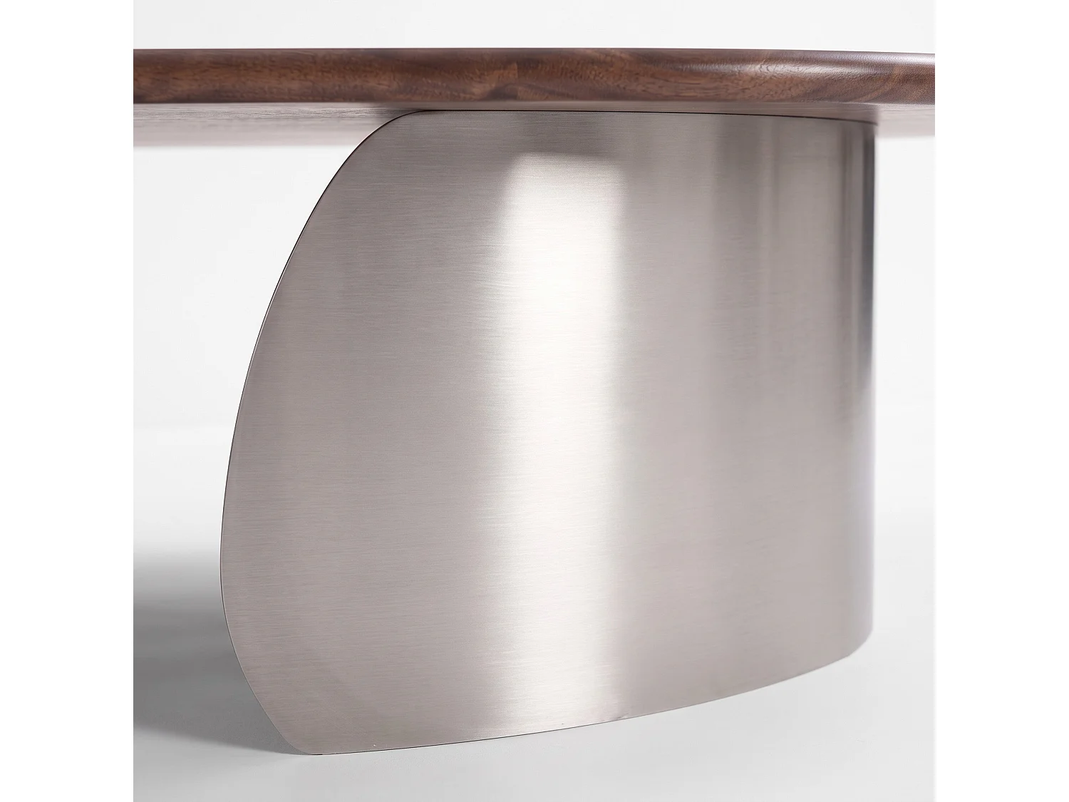 Tavolino in mango marrone scuro e metallo spazzolato, 120 cm - Selma
