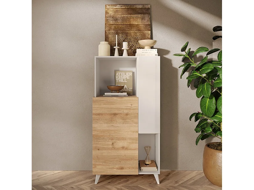 Credenza 2 ante, 2 nicchie e 2 ripiani L80 cm - MALA