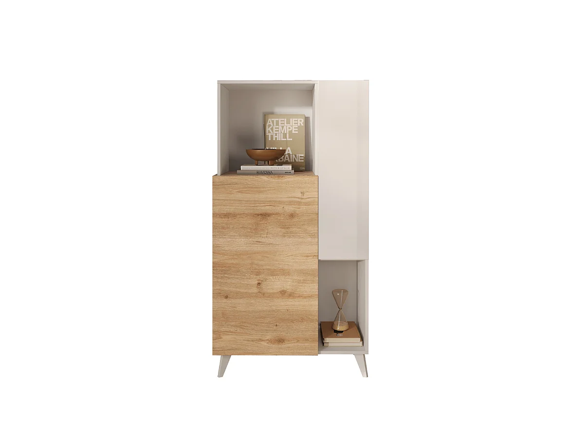 Credenza 2 ante, 2 nicchie e 2 ripiani L80 cm - MALA