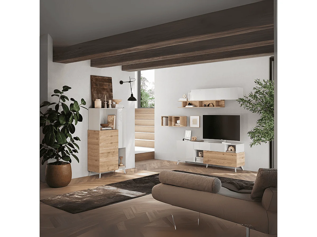 Credenza 2 ante, 2 nicchie e 2 ripiani L80 cm - MALA