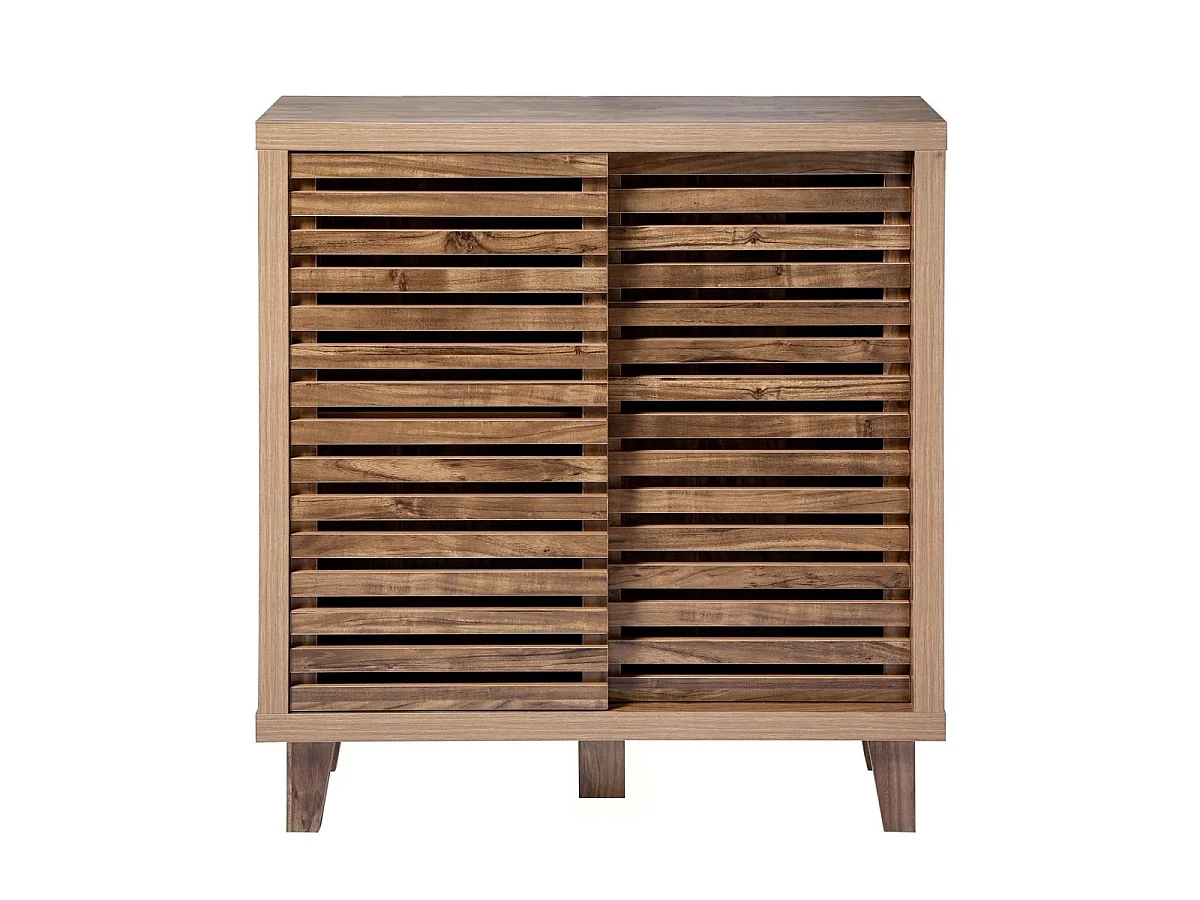 Buffet con 2 porte scorrevoli a lame forate L80 cm - LIAM
