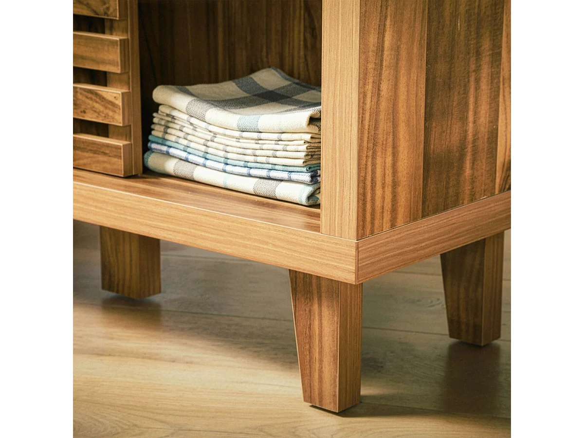 Buffet con 2 porte scorrevoli a lame forate L80 cm - LIAM