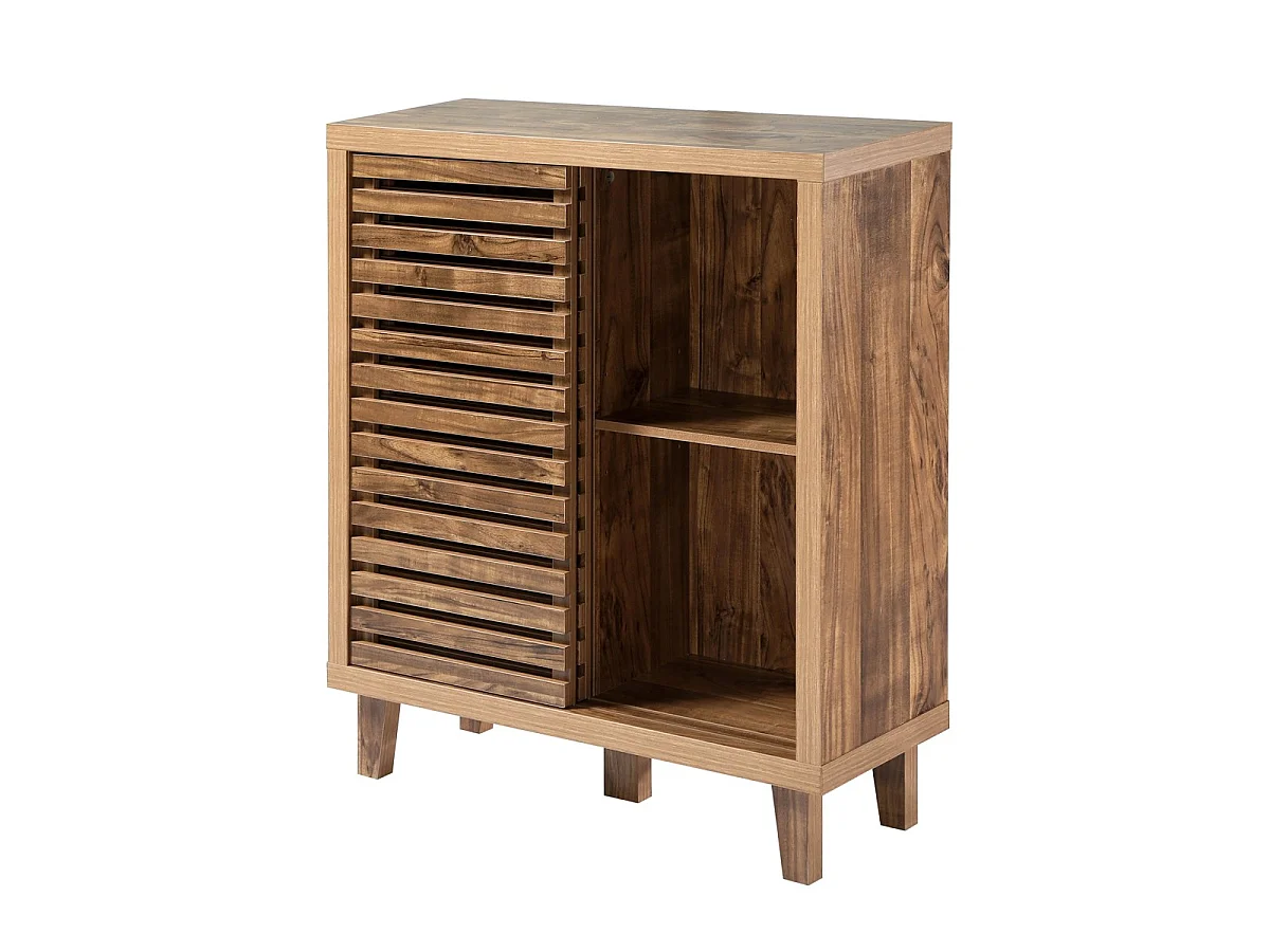 Buffet con 2 porte scorrevoli a lame forate L80 cm - LIAM